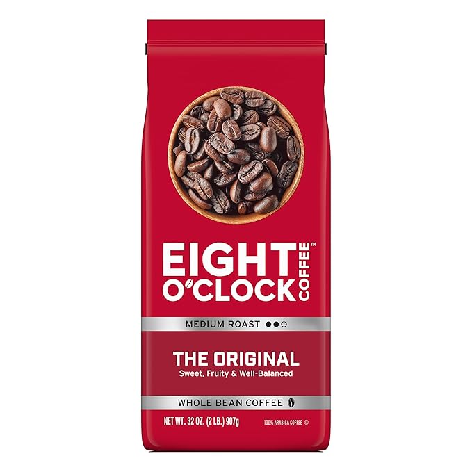 Eight O'Clock Coffee The Original Whole Bean Coffee, Medium Roast, 30 Ounce (Pack of 1) - Sweet, Fruity, Well Balanced