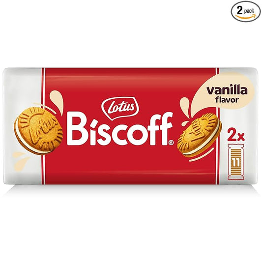 Lotus Biscoff Sandwich Cookies, Vanilla, 22 Cookies per pack, 7.76 Ounce