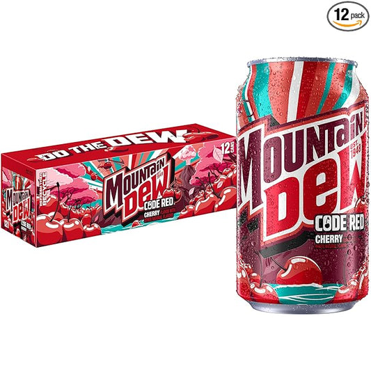 Mountain Dew Code Red Cherry, 12 Fl Oz Cans, 12 Pack