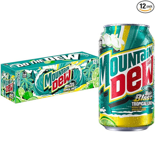 Mountain Dew Baja Blast Cans, 12 oz Cans, 12 Count
