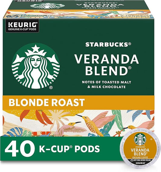 Starbucks Light Roast K-Cup Coffee Pods — Veranda for Keurig Brewers — 1 box (40 pods)