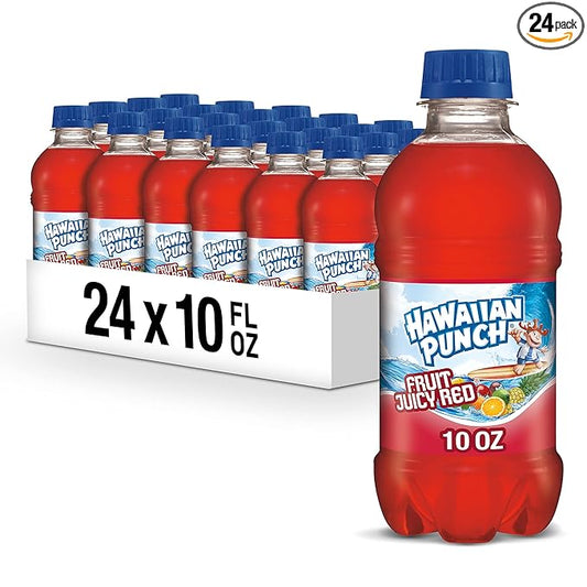 Hawaiian Punch Fruit Juicy Red Fruit Juice Drink, 10 Fl Oz Bottles, 24 Count (4 Packs Of 6), Ready-to-drink, On-the-go, Caffeine-free, Carbonation-free, Gluten-free, Excellent Source Of Vitamin C