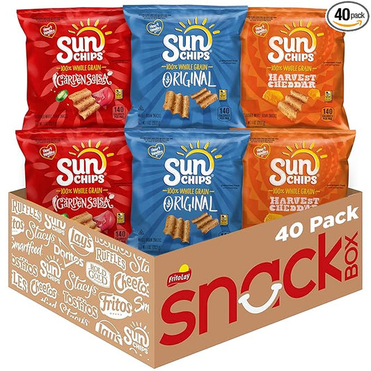 SunChips Multigrain Snacks, Variety Pack, 1 Ounce (Pack of 40)
